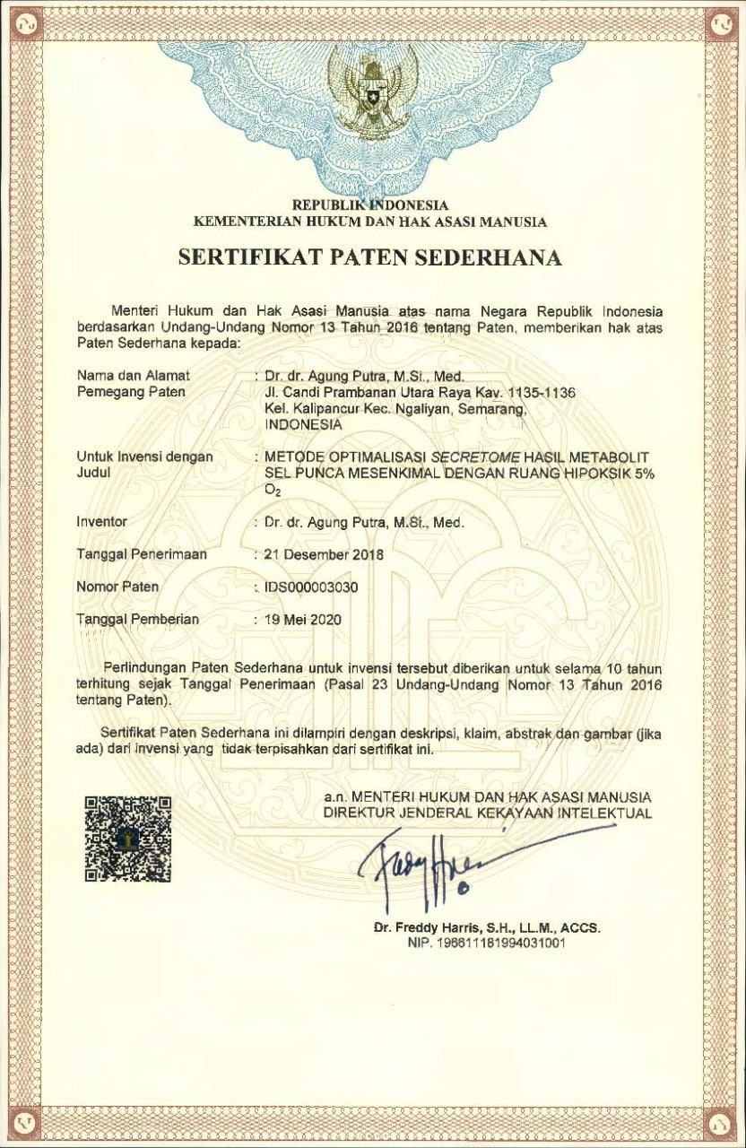 Metode Optimalisasi Soluble Molecule Hasil Metabolit Mesenchymal Stem ...